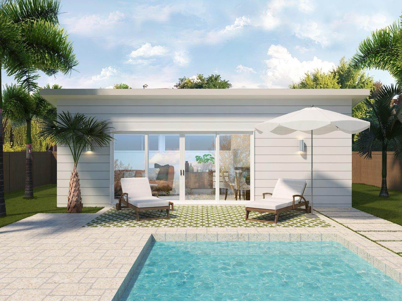 Artists Impressions 3D Elevation Rendered Image Pool House